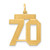 14k Medium Satin Number 70 Charm LSM70