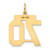 14k Medium Satin Number 70 Charm LSM70