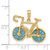 14K 3-D Blue Enameled Moveable Bicycle Pendant K4143