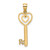 14K Key w/Heart Sweet 16 Pendant K7289