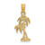 14K Textured Double Palm Tree Charm K7392