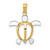 14K and Rhodium Sea Turtle Pendant K3307