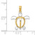 14K and Rhodium Sea Turtle Pendant K3307