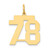 14k Medium Polished Number 78 Charm LM78