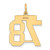 14k Medium Polished Number 78 Charm LM78