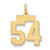 14k Small Satin Number 54 Charm LSS54