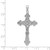 14K White Gold Polished Textured INRI Crucifix Fleur de Lis Pendant K5571W
