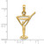 14K Polished Cut-Out Martini W/ Olive Charm K7349