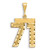 14k Large Brushed Diamond-cut Number 71 Charm LN71
