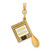 14K 3-D Cook Book W/ Black Enamel and Spoon Charm K7026