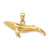 14K 3-D Textured Underside Humpback Whale Charm K7473
