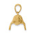 14K 3-D Textured Underside Humpback Whale Charm K7473