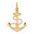 14K 3-D Textured Anchor w/Rope and Shackle Bail Charm K7998