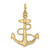 14K 3-D Textured Anchor w/Rope and Shackle Bail Charm K7998