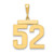 14k Large Polished Number 52 Charm LP52