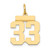14k Small Polished Number 33 Charm LS33