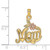 14K Two-tone Polished MOM and Flower Pendant K4069