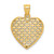 14K 3-D Diamond-cut Puffed Heart Charm K7132