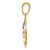 14K and Rhodium Double Dolphins In Circle Pendant K4186