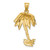 14K 2-D Textured Single Palm Tree Charm K8079