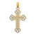 14K Textured and Cut-Out W/ Rope Frame Block Cross Charm K8407
