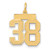 14k Medium Satin Number 38 Charm LSM38