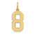 14k Medium Satin Number 8 Charm LSM08