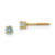 14k Madi K 3mm Imitation Aquamarine Birthstone Earrings (Mar) GK195