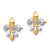 14k Madi K & White Rhodium Fleur de Lis Post Earrings GK1050