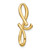14K Polished Letter F Initial Slide K6425F