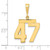 14k Medium Polished Number 47 Charm MP47