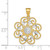 14k and Rhodium Diamond-cut Swirl Round Pendant K4790