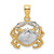14K with White Rhodium Polished Crab Charm K9069