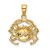 14K with White Rhodium Polished Crab Charm K9069