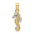 14K with White Rhodium Seahorse Charm K9037