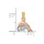14K Two-Tone W/White Rhodium Dolphin and Wave Charm K9110