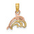 14K Two-Tone W/White Rhodium Dolphin and Wave Charm K9110