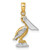 14K with White Rhodium 3-D Small Standing Pelican Charm K9013