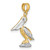 14K with White Rhodium 3-D Small Standing Pelican Charm K9013