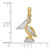 14K with White Rhodium 3-D Small Standing Pelican Charm K9013