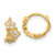 14k Madi K CZ 3-Star Hinged Hoop Earrings GK923