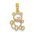 14k Two-Tone Cut-out Teddy Bear w/ Bow Tie Charm K9101