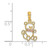14k Two-Tone Cut-out Teddy Bear w/ Bow Tie Charm K9101