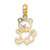 14k Two-Tone Cut-out Teddy Bear w/ Bow Tie Charm K9101