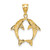 14k Two Dolphins Pendant K4874