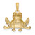 14K Textured Sitting Frog Charm K6475