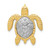 14K Two-Tone Turtle Pendant Slide K4881