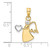 14k & White Rhodium D/C Angel Holding Heart Pendant M2907