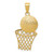 14K Diamond-Cut Basketball and Net Charm K4951
