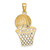 14K Diamond-Cut Basketball and Net Charm K4951